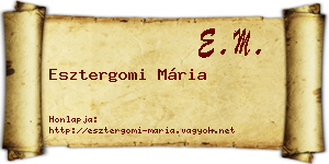 Esztergomi Mária névjegykártya